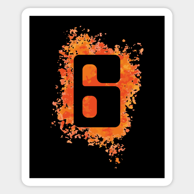 Rollerball – No. 6 (with splatter) Magnet by GraphicGibbon